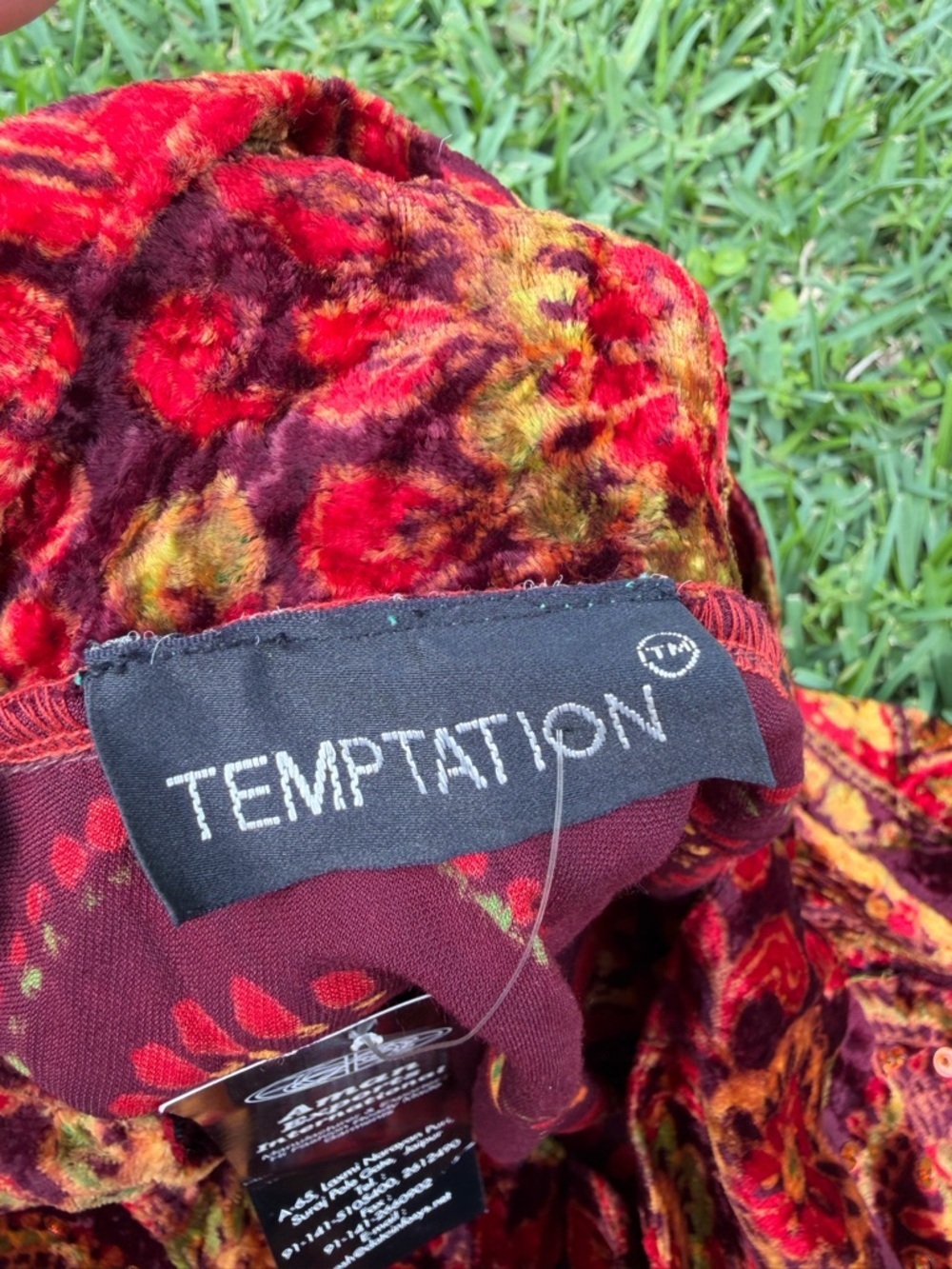 Vintage Temptation NWT Velvet Tapestry Midi Skirt Boho Festival Y2K Medium - Picture 5 of 6